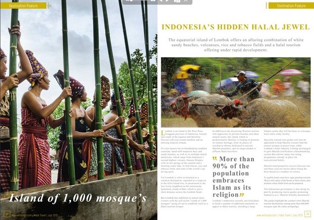 Hebat, Lombok jadi Headline majalah Halal Travel Magazine Arab 1